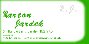 marton jardek business card